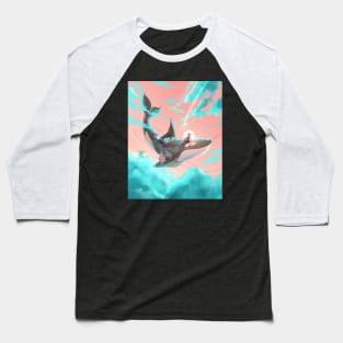 Pink Whale Baseball T-Shirt
